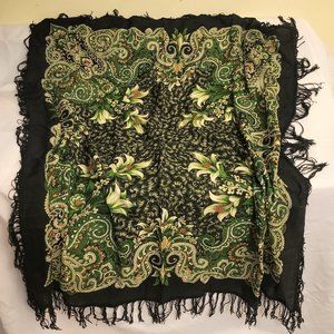 Wool Square Wrap Scarf Shawl Russian/Babushka/Bohemian
